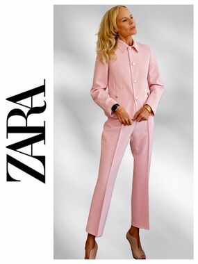 Zara Two Piece Suit Pink Small NWT